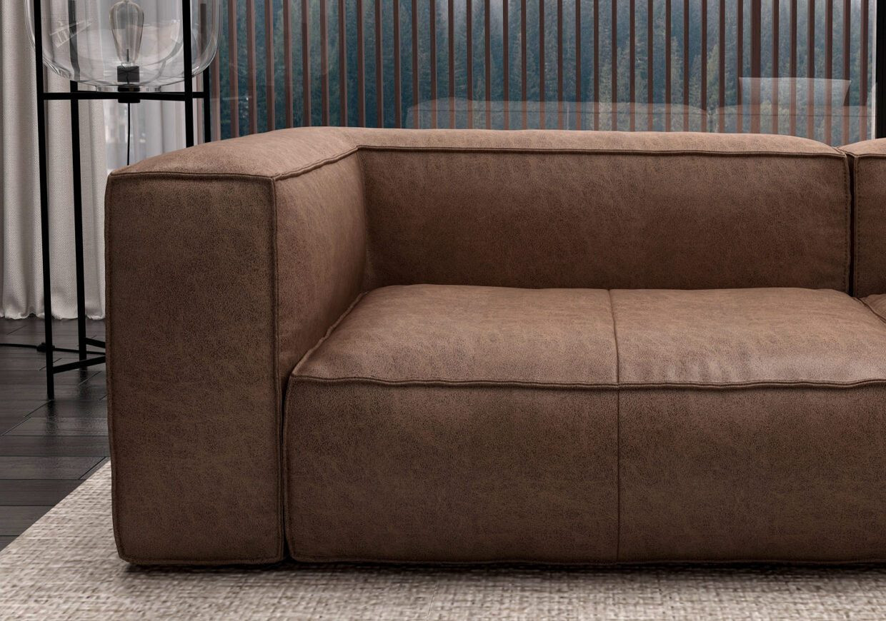 TEXTILE WITH VINTAGE LEATHER EFFECT