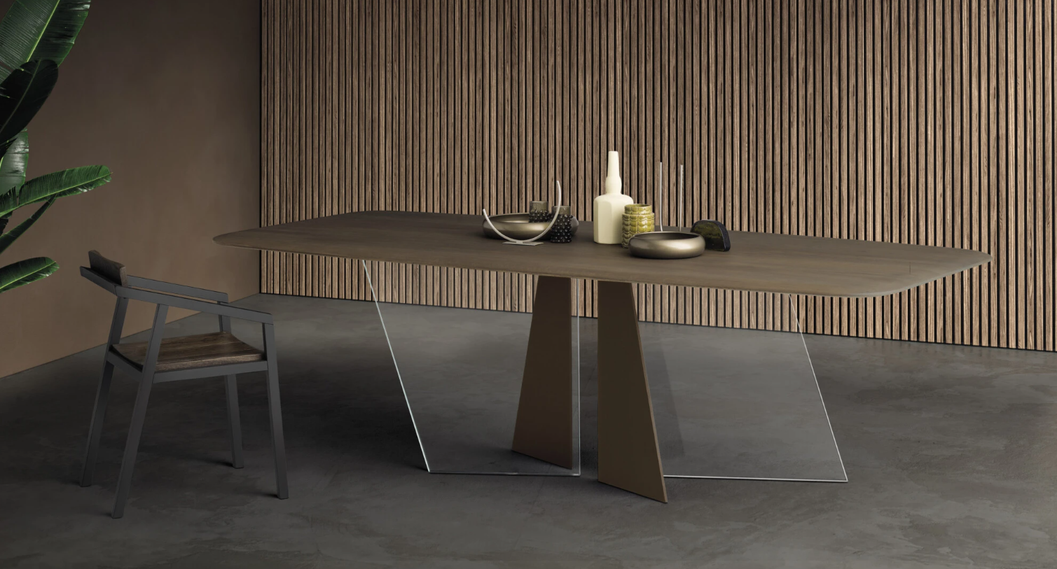 THE TOP COPENHAGEN MIX FERRO VETRO DINNER TABLE by Devina Nais